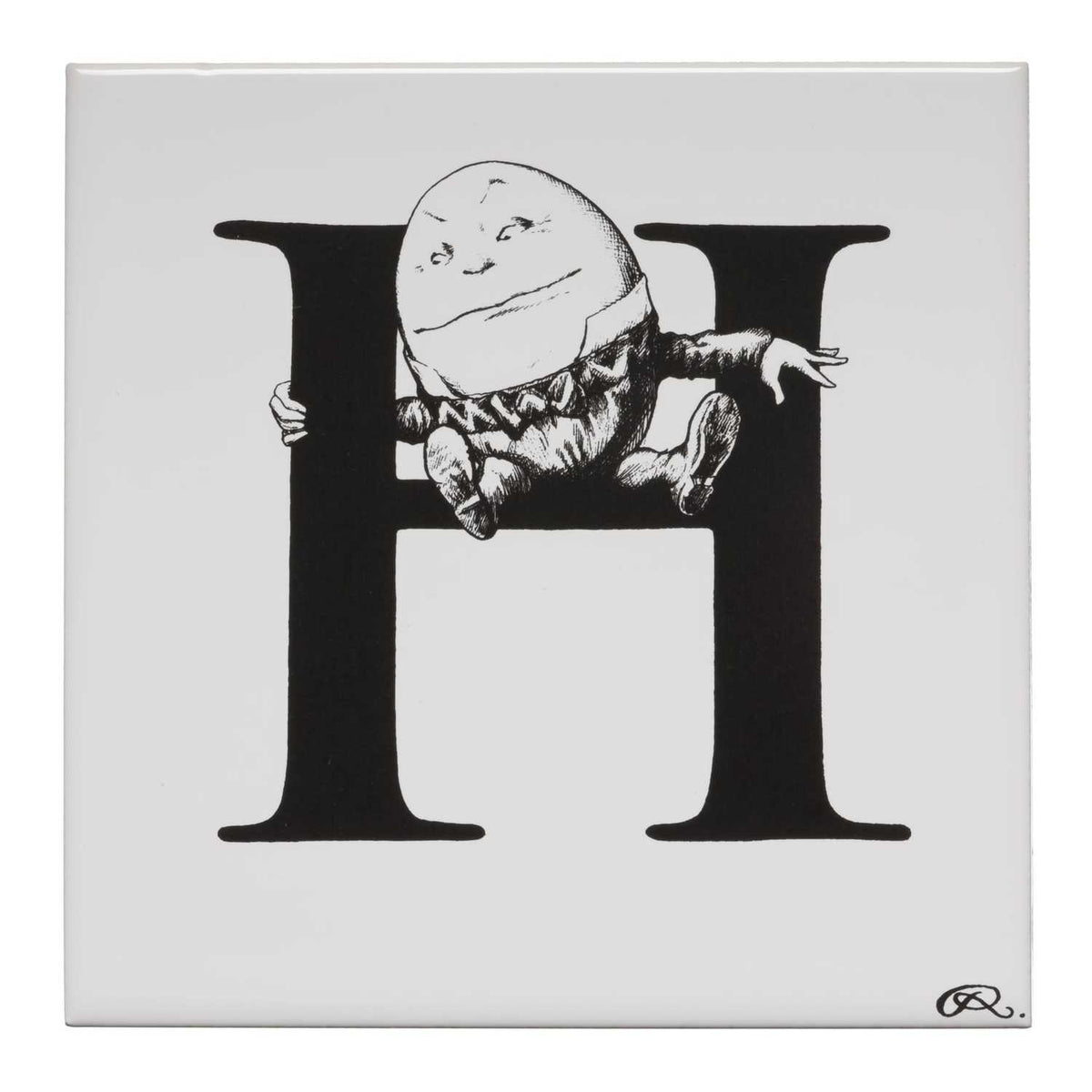 Rory Dobner H – Humpty Holding On Alphabet Tile - Ceramic