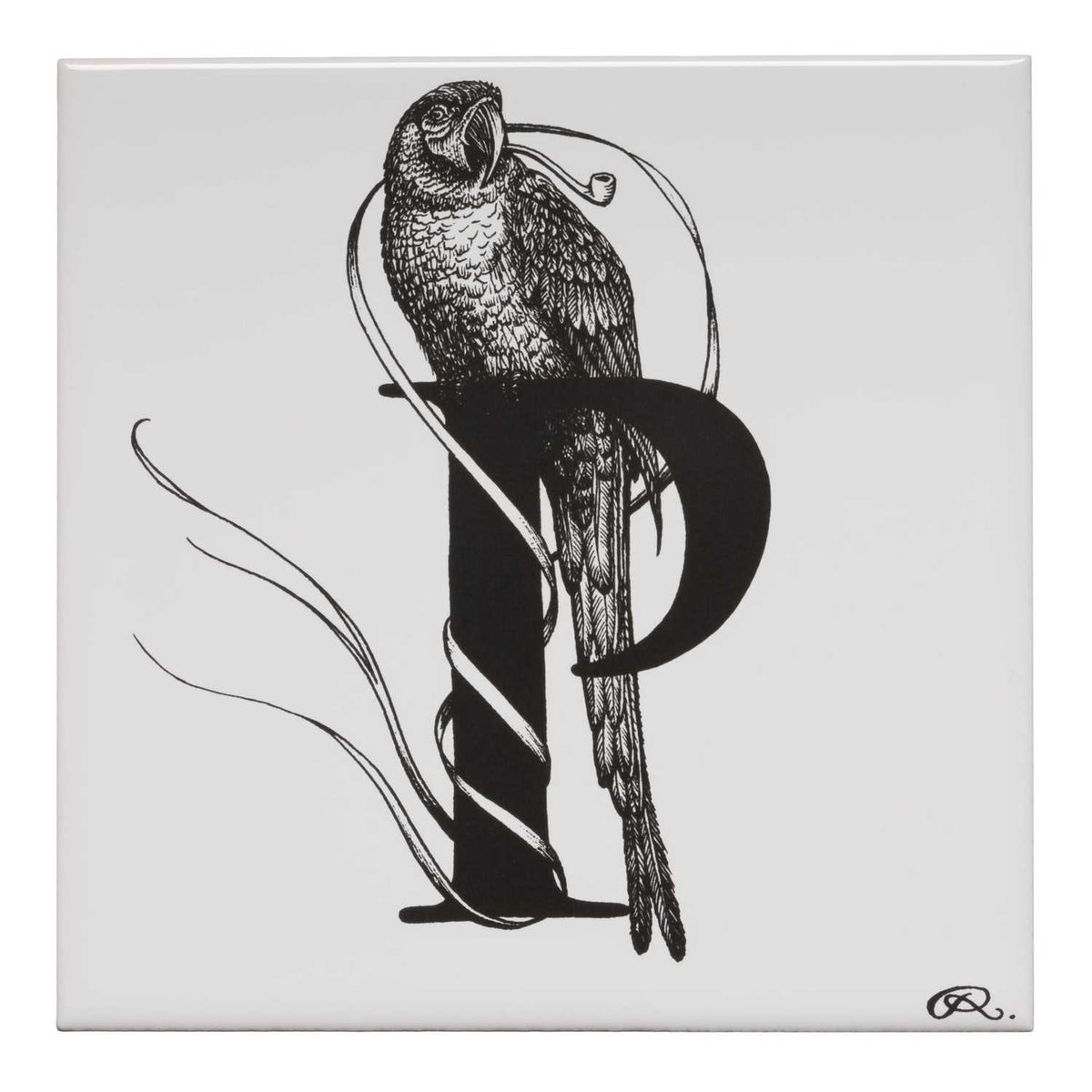 Rory Dobner P – Puffin Parrot Alphabet Tile - Ceramic