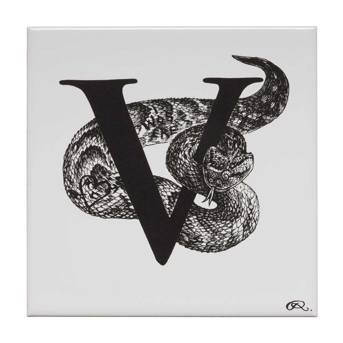 Rory Dobner V – Vandalised Viper Alphabet Tile - Ceramic