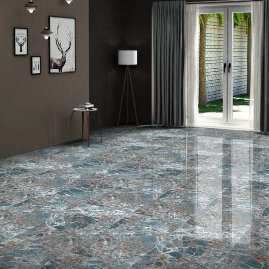 Amazon azul 60 x 120cm blue and gray marble pattern floor tiles with subtle reddish veins for elegant interiors