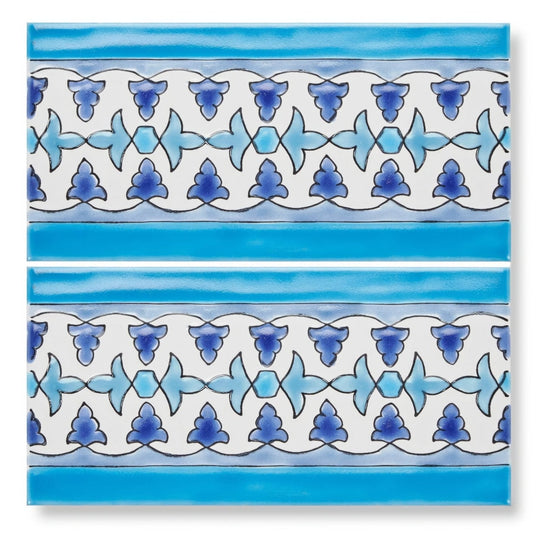 Andalucia Bodegas Patterned Border Ceramic Wall Tile 10x20cm - alternate view