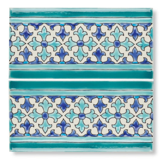 Andalucia Morena Patterned Border Ceramic Wall Tile 10x20cm - alternate view