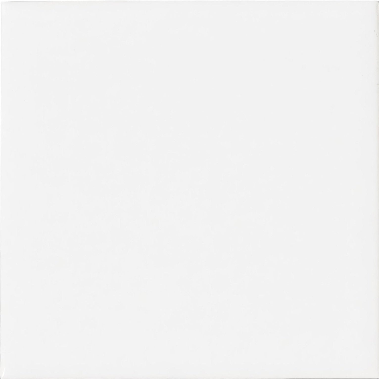 A plain white smooth-surfaced square panel of andalucia white glazed tile for wall or floor use