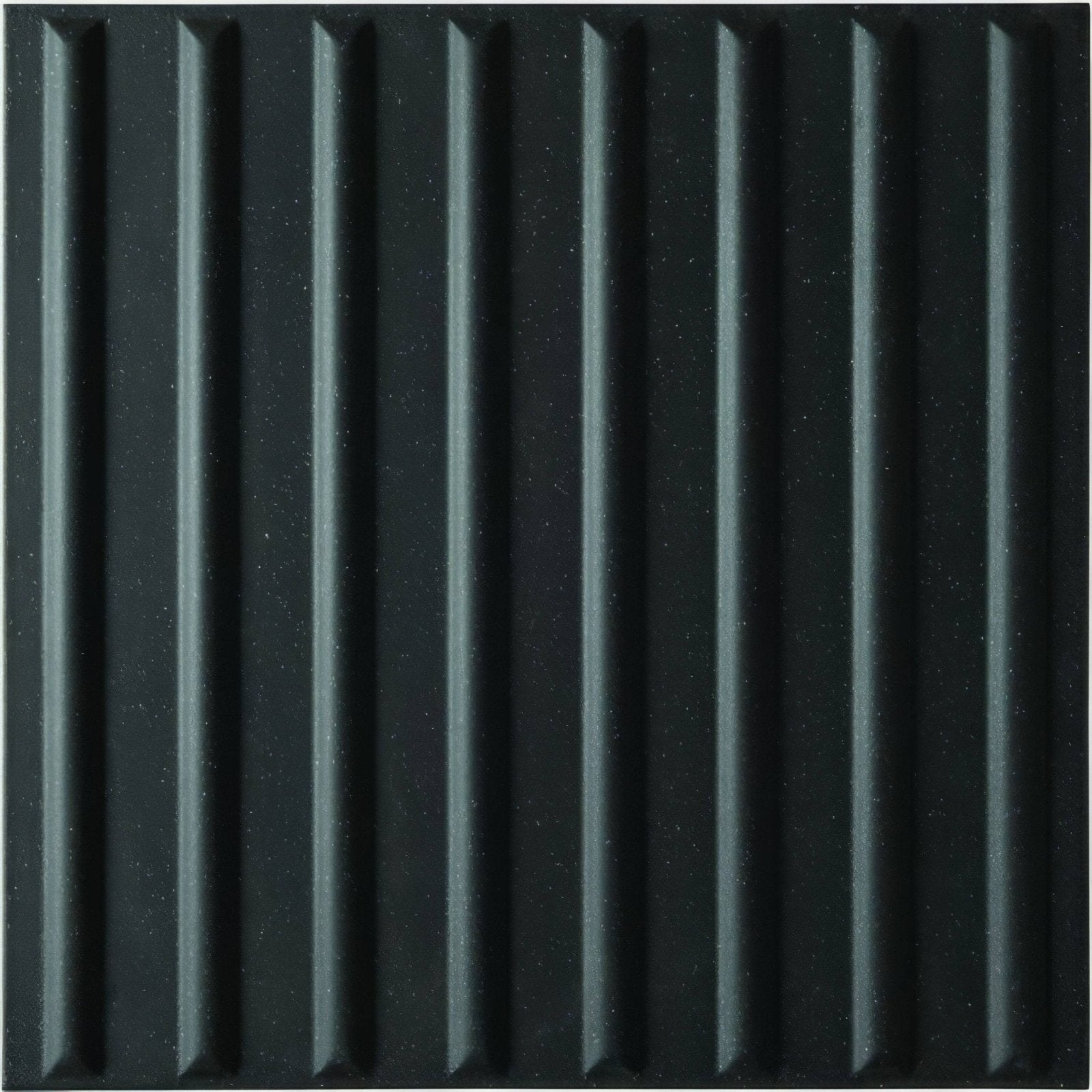 Anthracite tactile corduroy quarry tile 400x400mm with black textured wall panel and vertical ridges