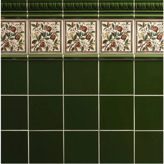 Apple Blossom Single Tile on County White 152x152mm - alternate view
