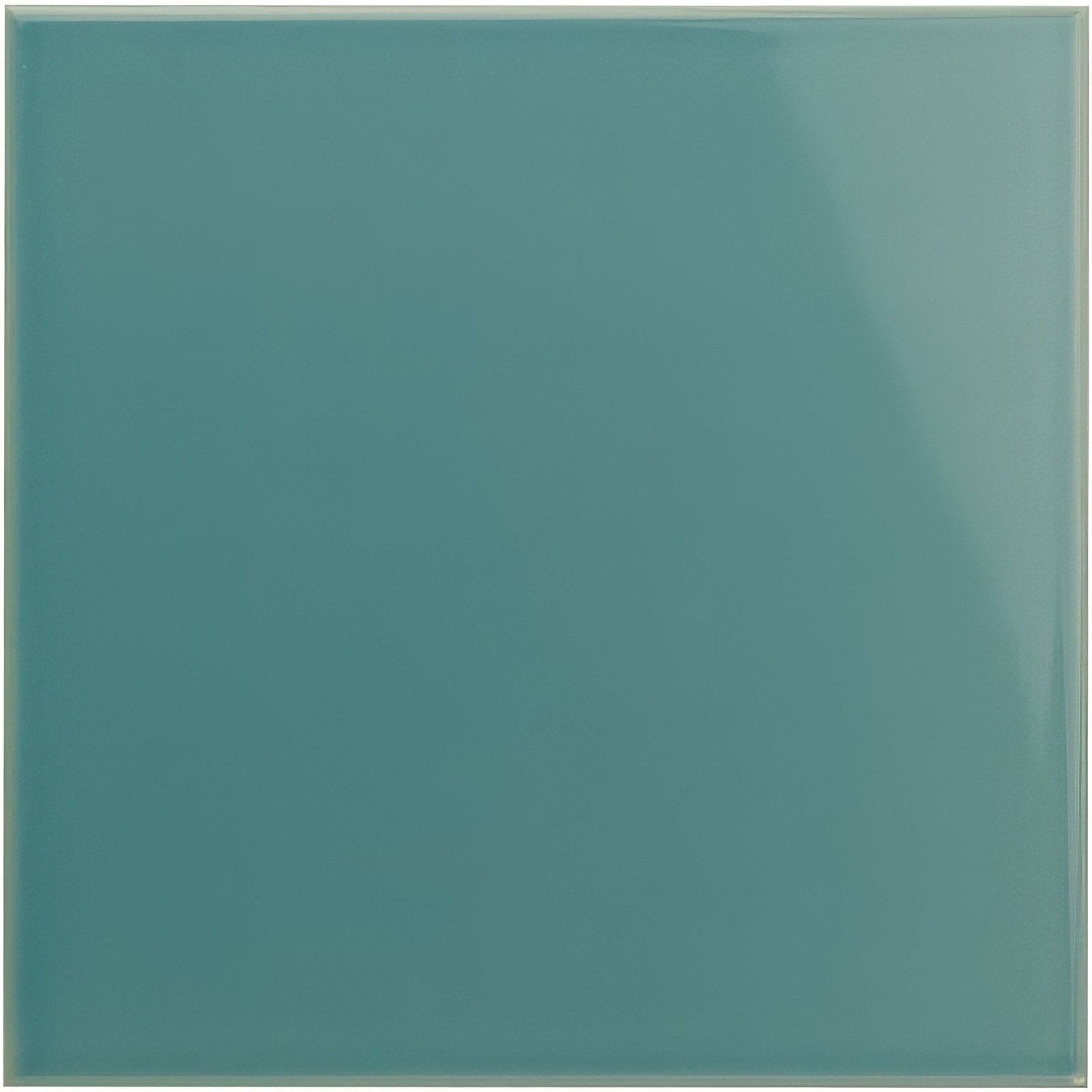 Aqua source field tile glossy teal ceramic square with smooth reflective surface for wall and floor use
