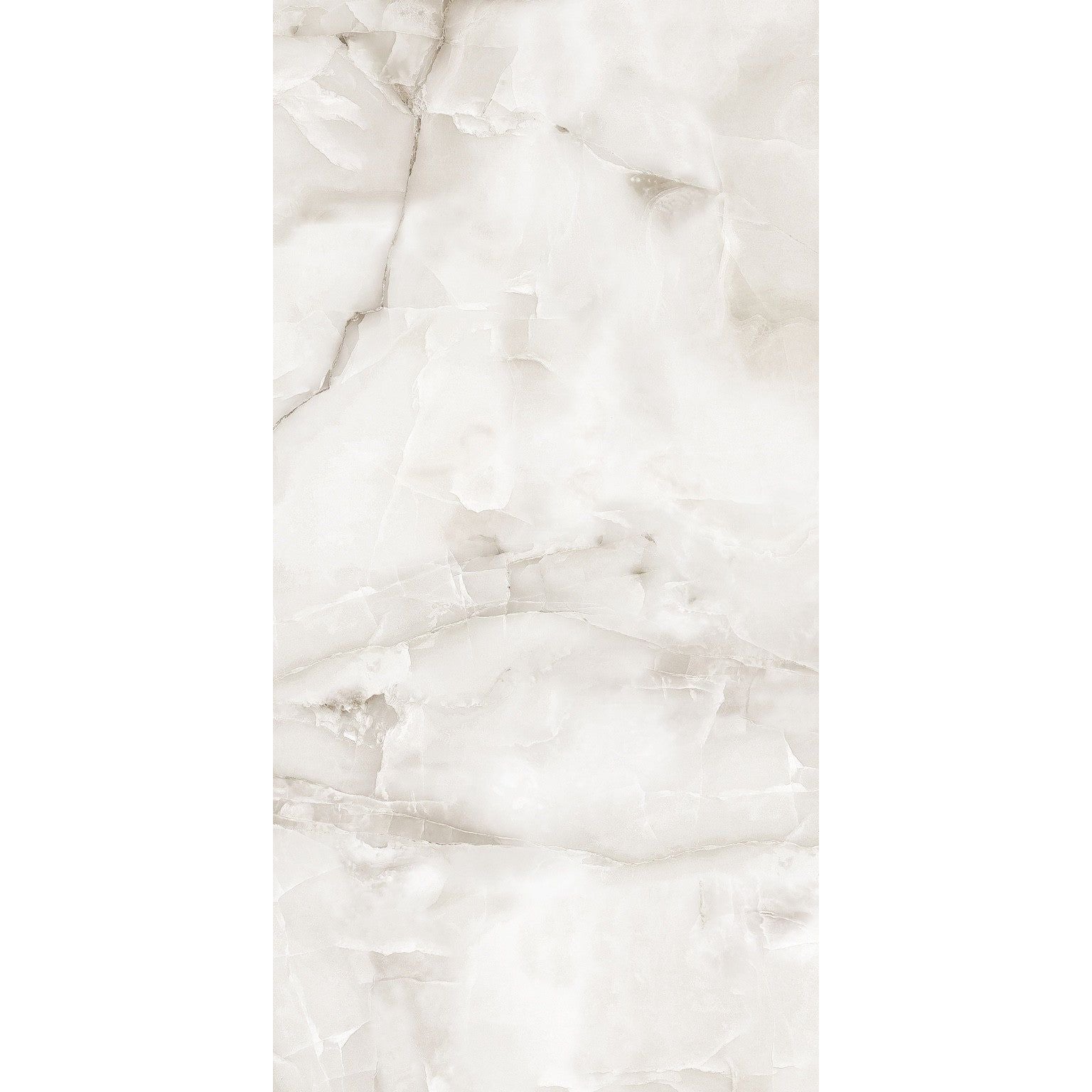 Aquarius onyx grey 60 x 120cm white marble-effect tile with subtle gray veining and a glossy finish