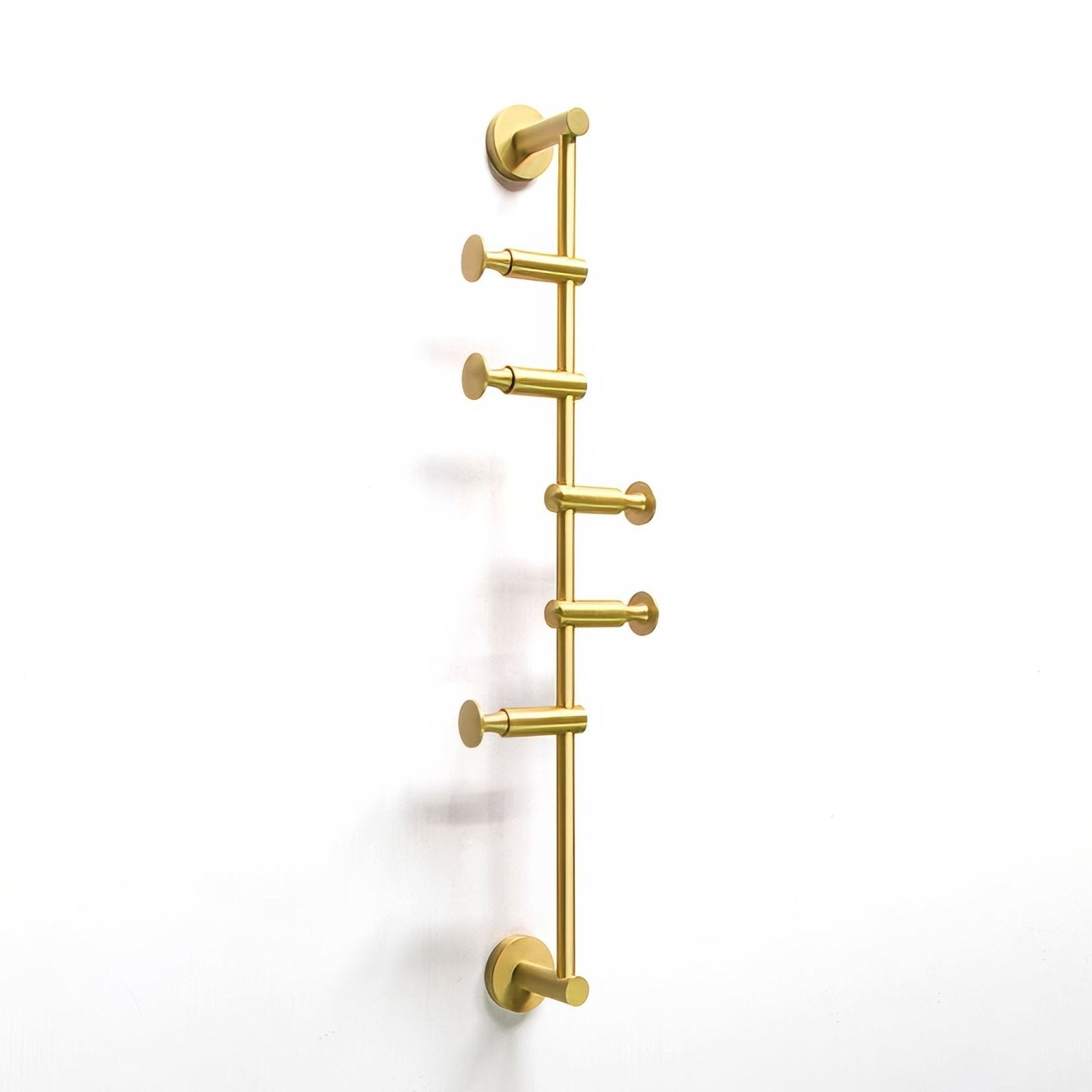 Archer Vertical Rail With 5 Hooks Satin Brass