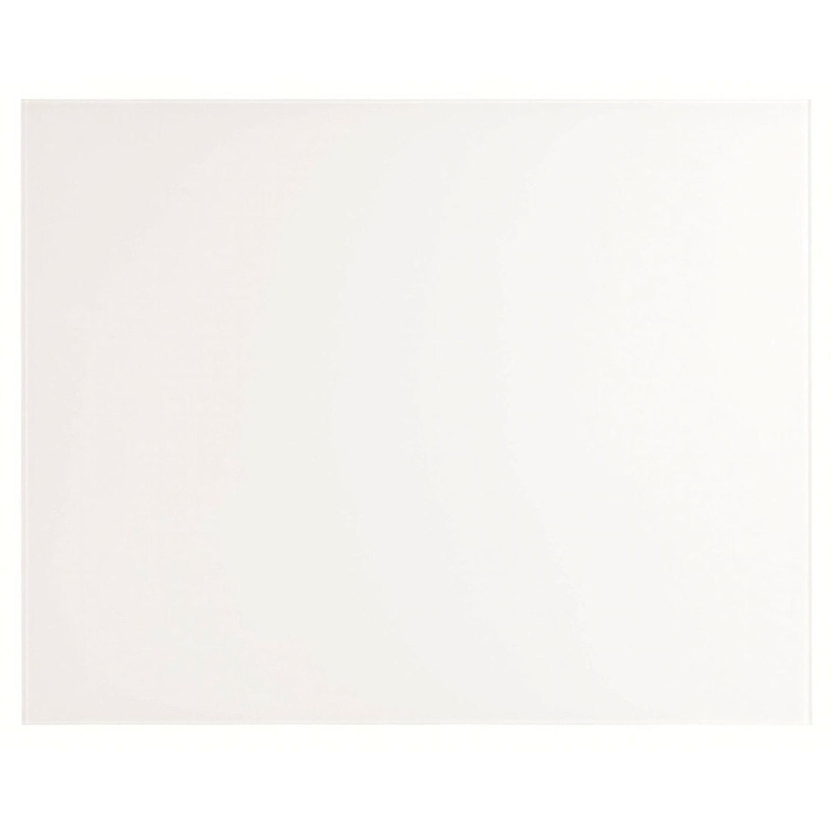 A sleek minimalist white rectangular arctic 750x600 splashback panel with a smooth glossy finish
