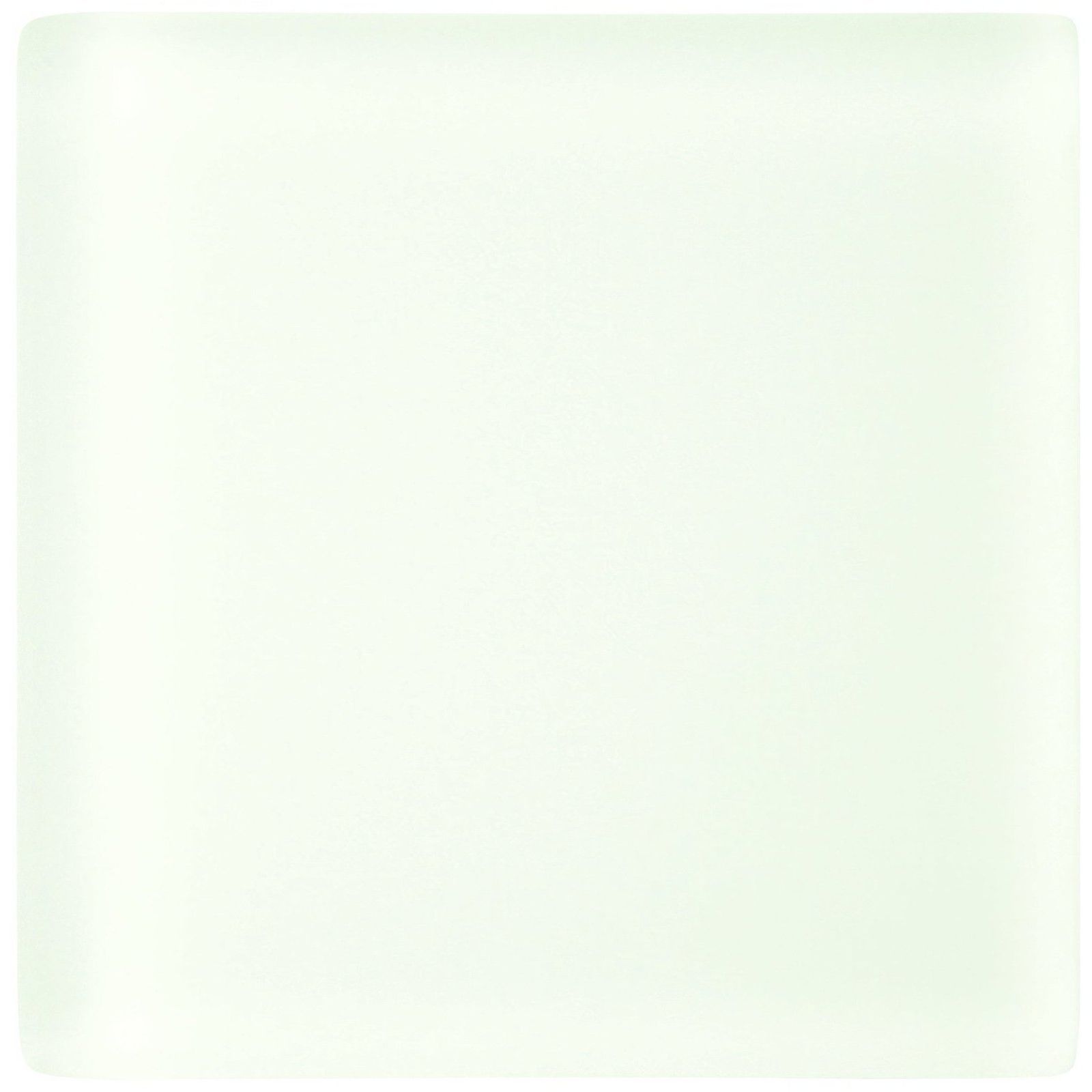 A square translucent white frosted glass tile with softly rounded edges 100 x 100mm arctic frosted glass