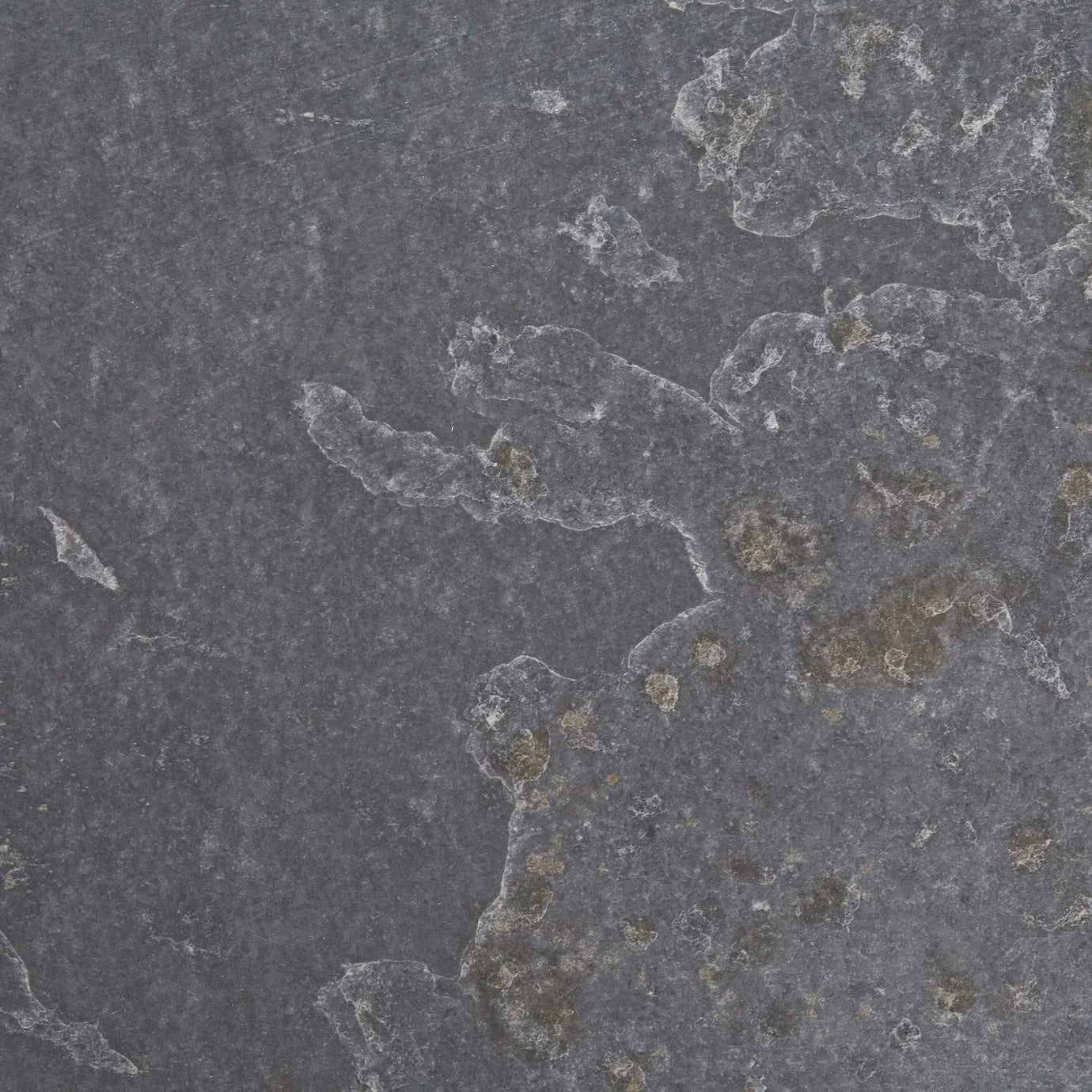 Dark gray ardosia diamond sawn edge stone tile 60 x 60cm with rough textured surface and subtle white and brown veining