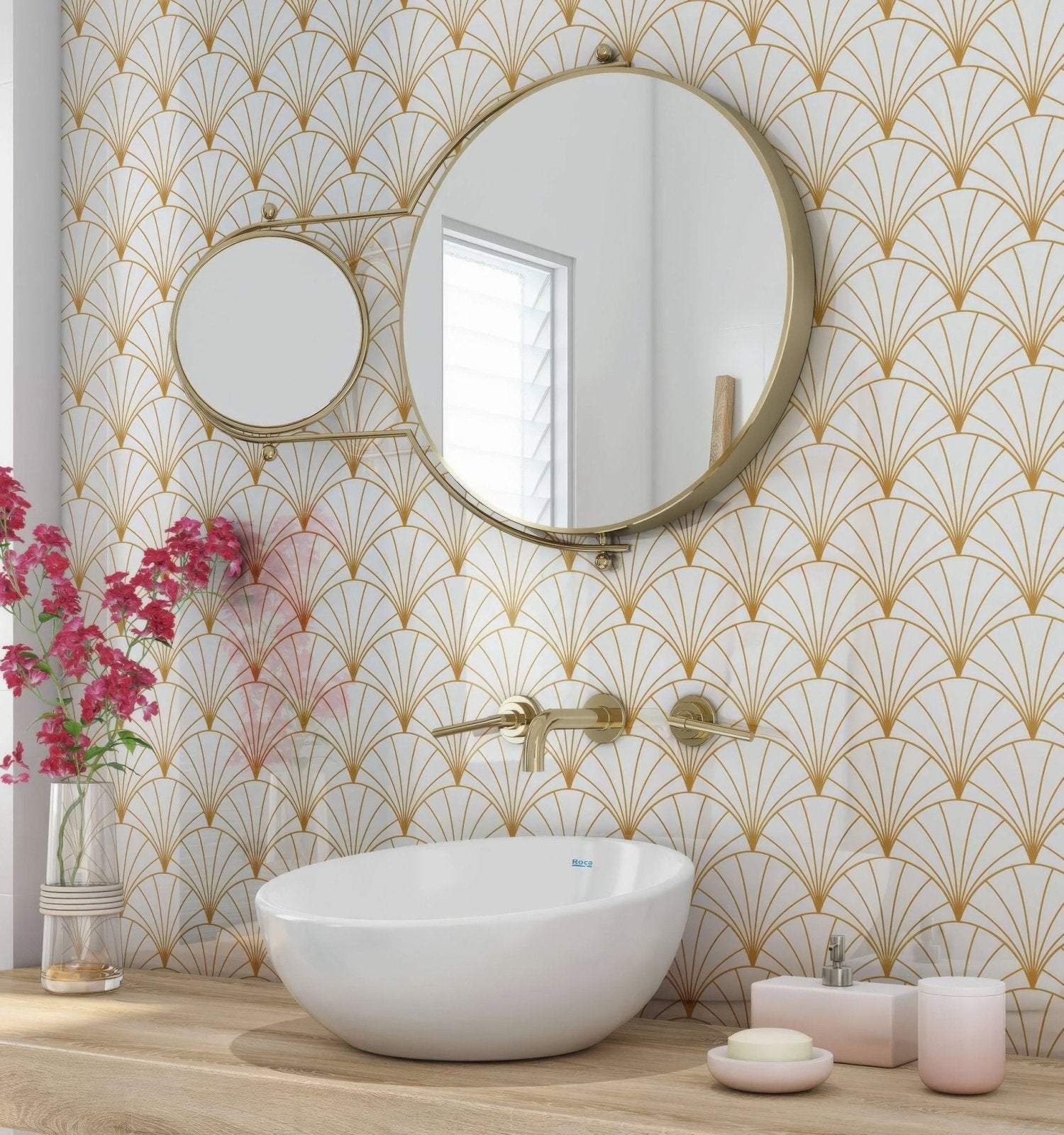 Art Deco Sunrise Fan Shower Panel