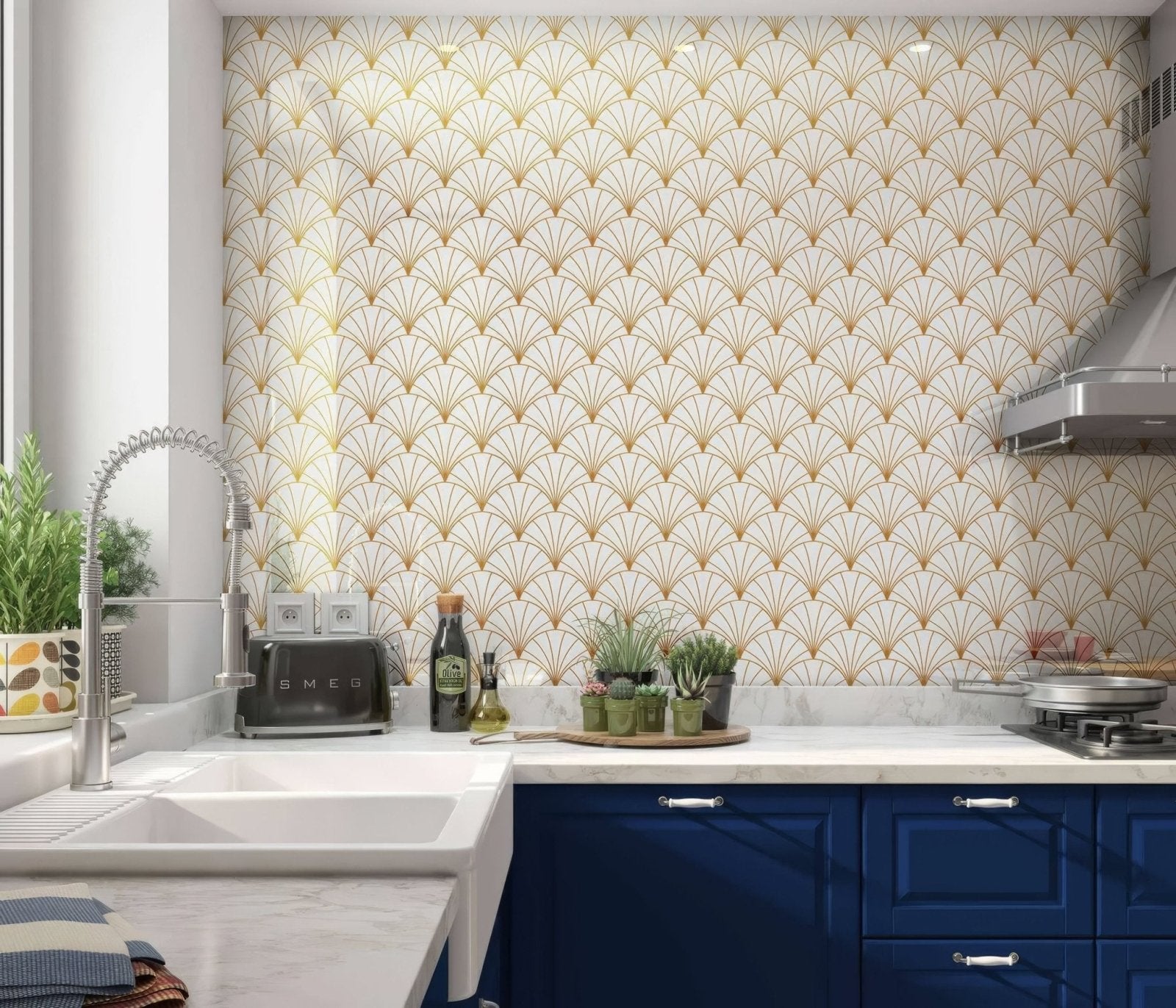 Art Deco Sunrise Fan Shower Panel