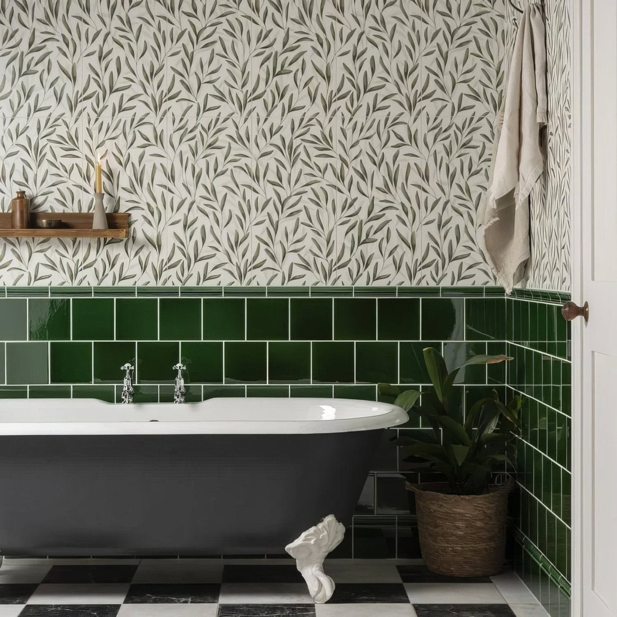 Arts & Crafts Willow 60x30cm Ceramic Wall Tile - Matt