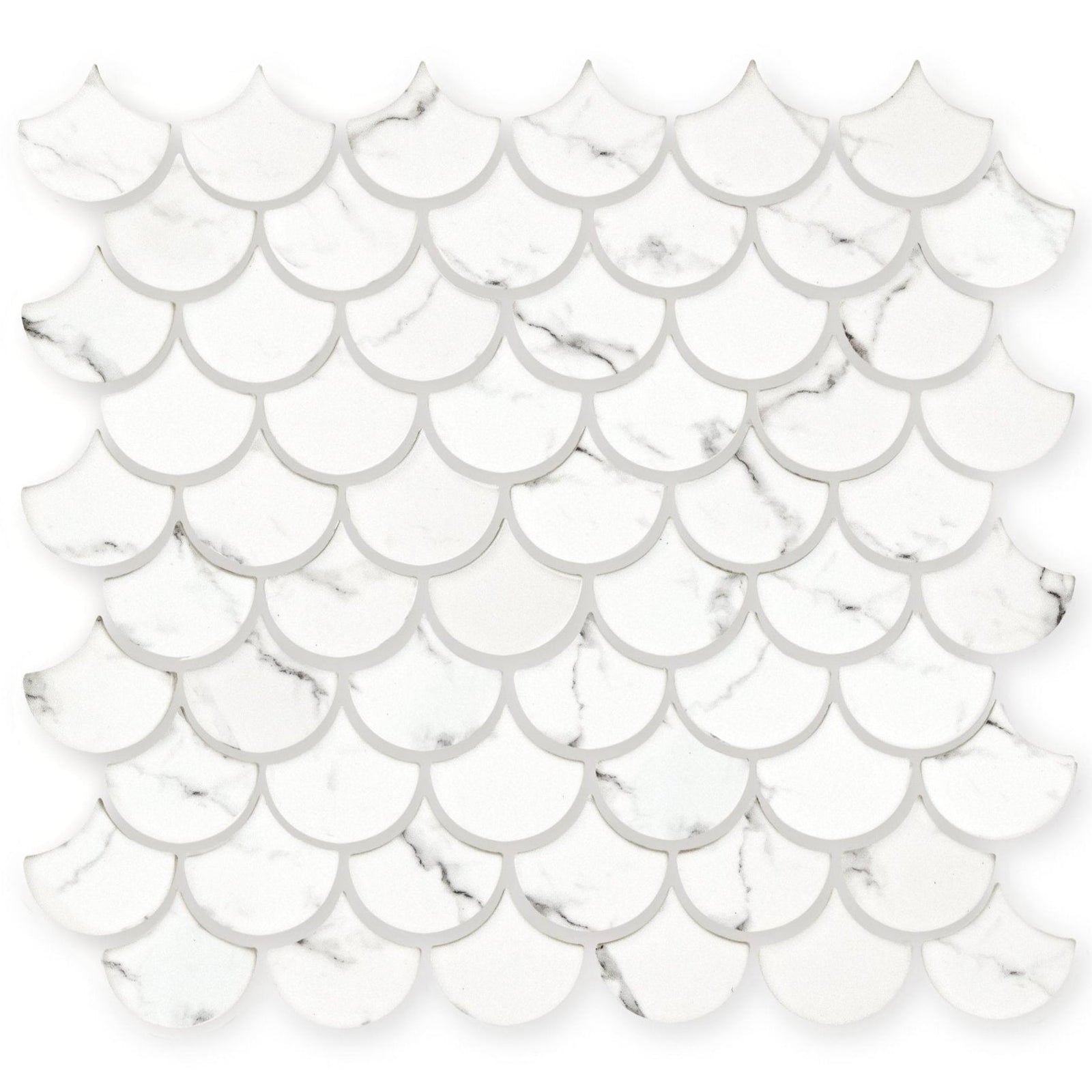 Aspen Scallop Mosaic Wall & Floor Tile in a bathroom setting