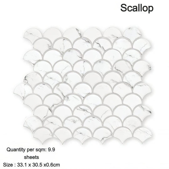 Aspen Scallop Mosaic Wall & Floor Tile - alternate view