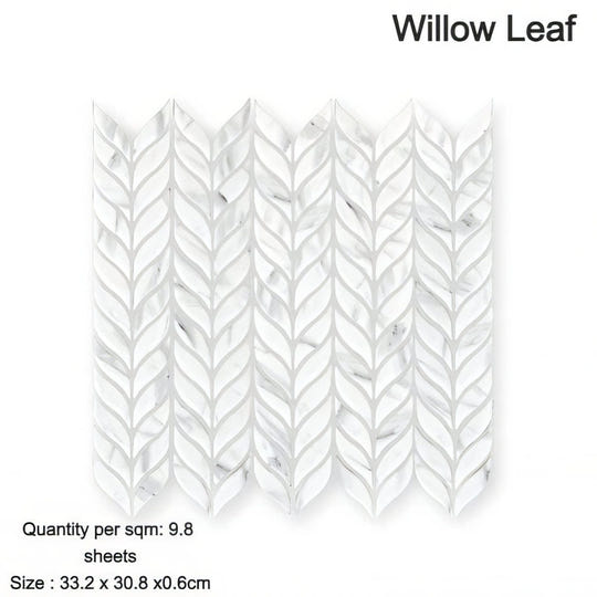 Aspen Willow leaf Mosaic Wall & Floor Tile - alternate view