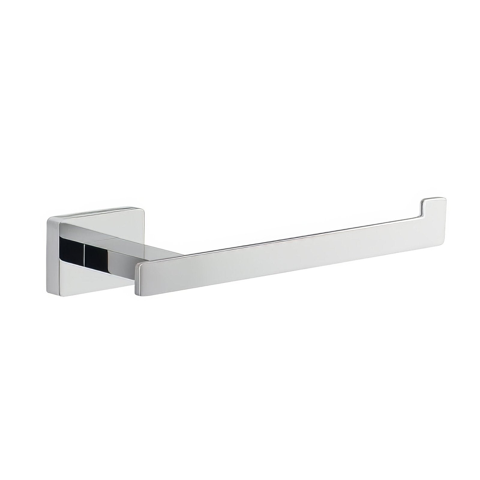 Atena open roll holder chrome with modern chrome finish and minimalist design featuring a square mounting plate