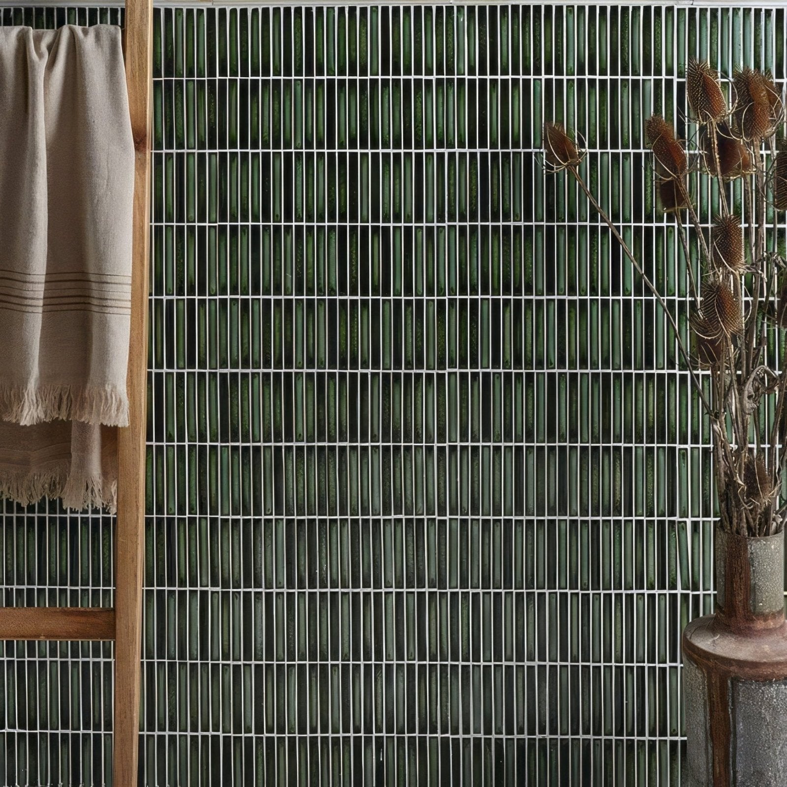 Bamboo Lustre Porcelain Mosaic Forest – pattern detail