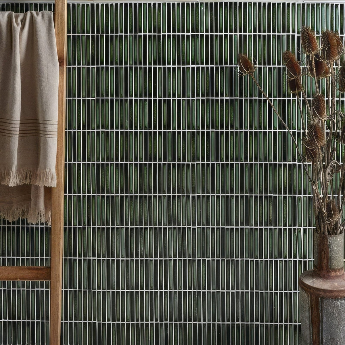 Bamboo Lustre Porcelain Mosaic Forest – pattern detail