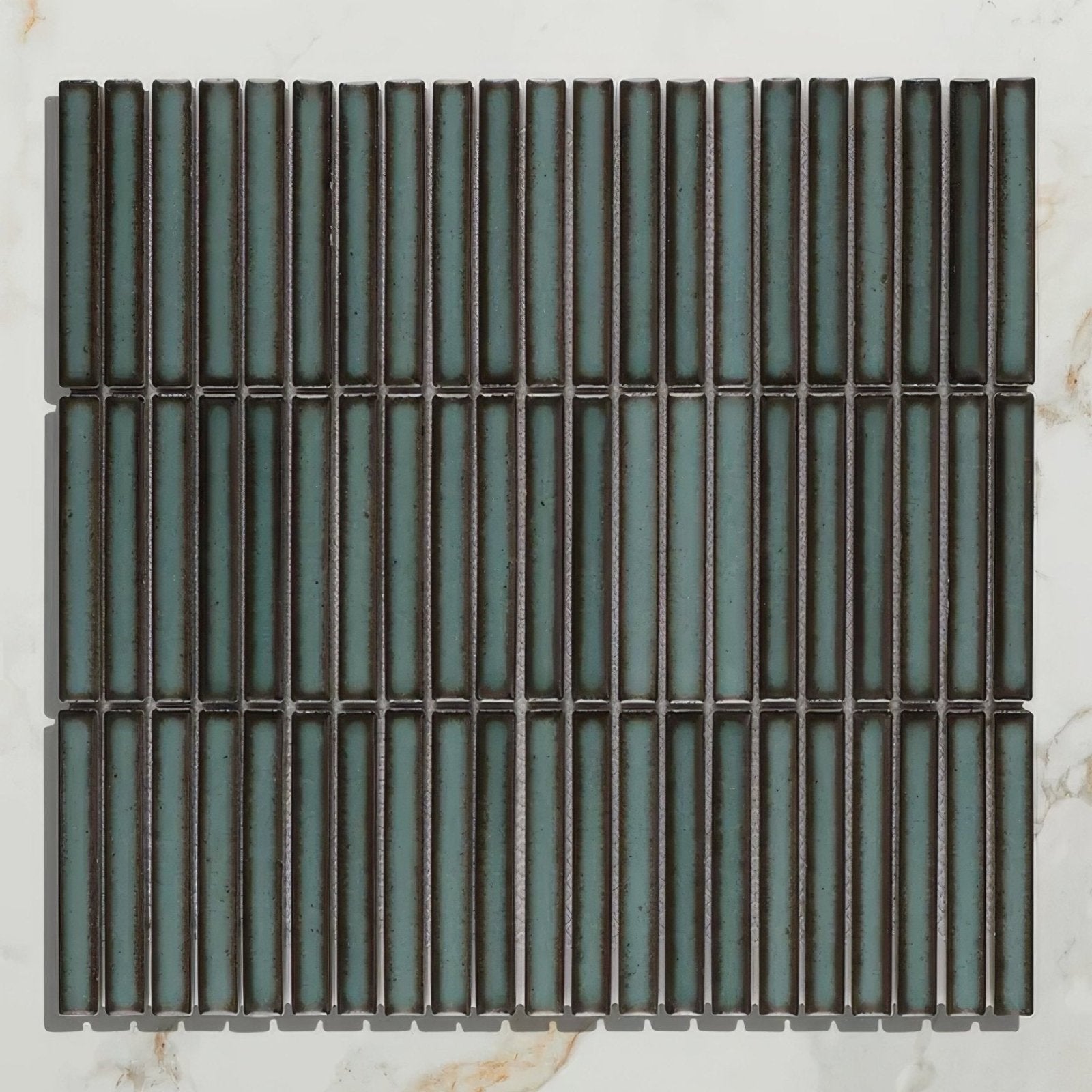 Bamboo Lustre Porcelain Mosaic Teal