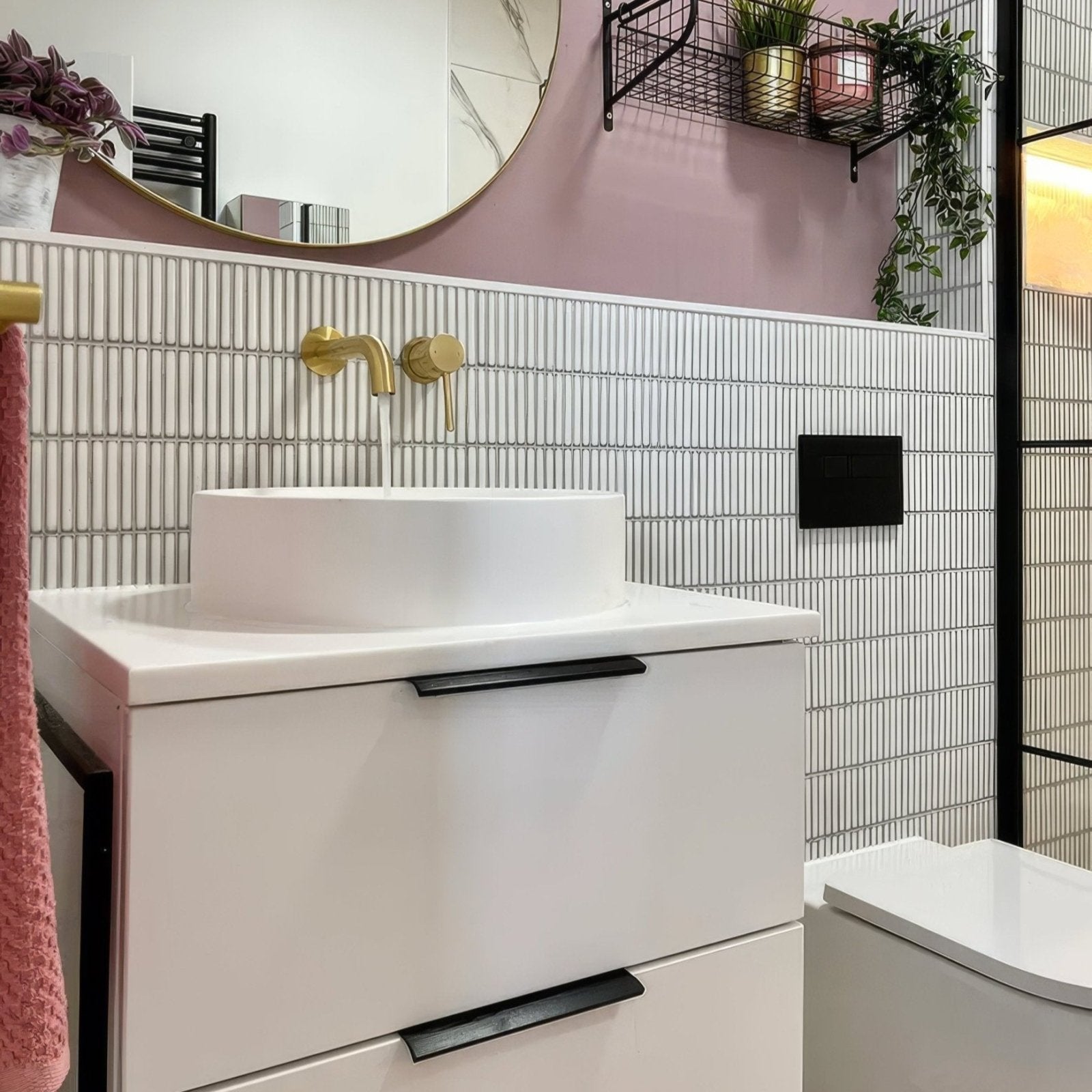 Bamboo Porcelain Mosaic White