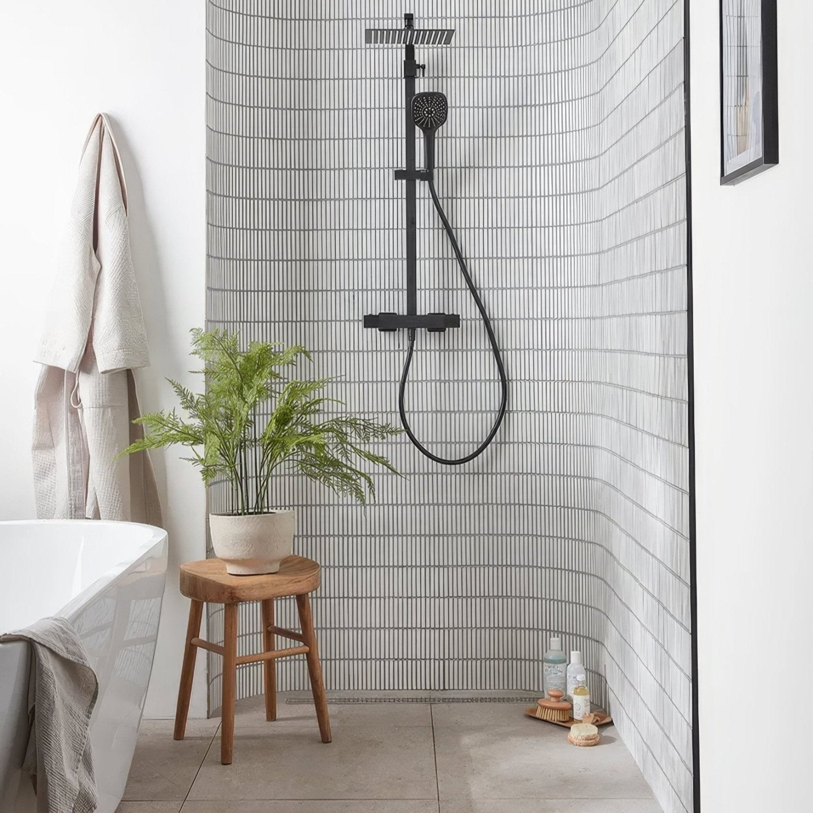 Bamboo Porcelain Mosaic White