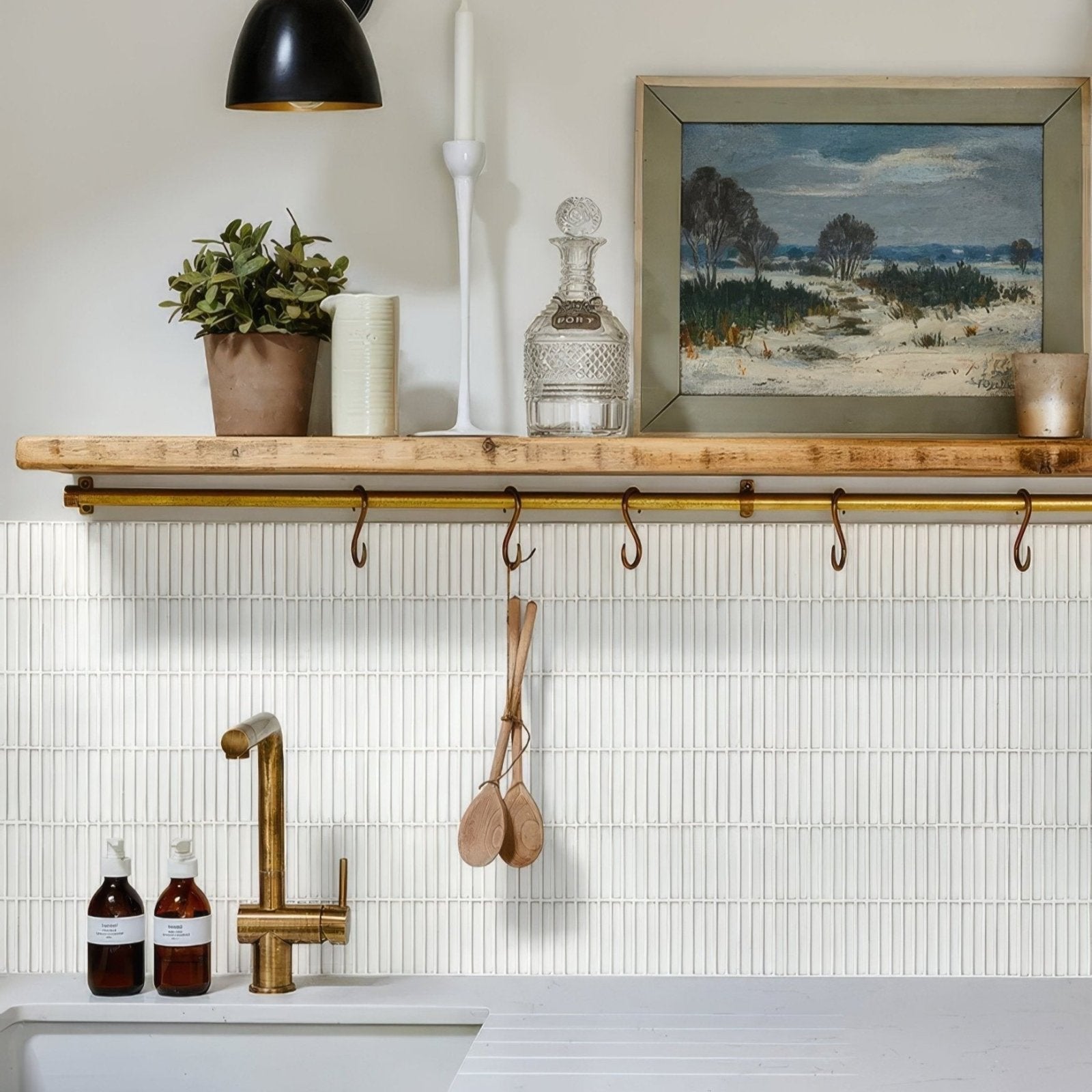 Bamboo Porcelain Mosaic White