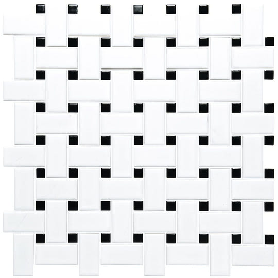 Basketweave Mosaic Wall & Floor Tile - alternate view