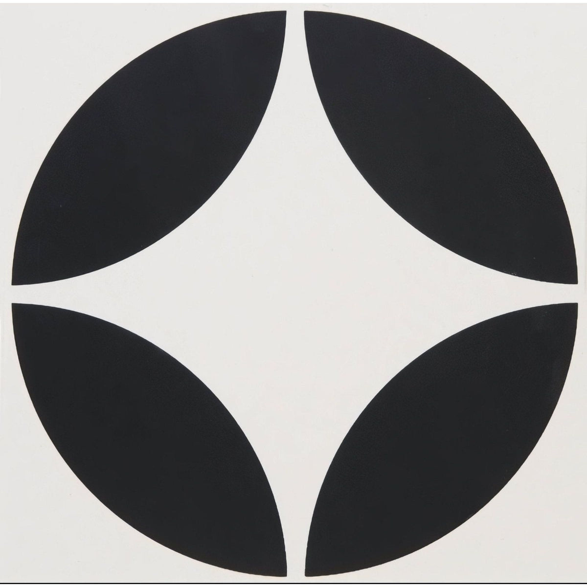 Bavaria Black on Dover White black and white tile with a quatrefoil pattern
