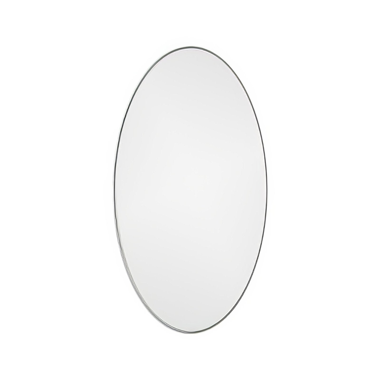 Elegant belvoir oval mirror 55 with a sleek thin metallic frame reflecting a modern minimalist design