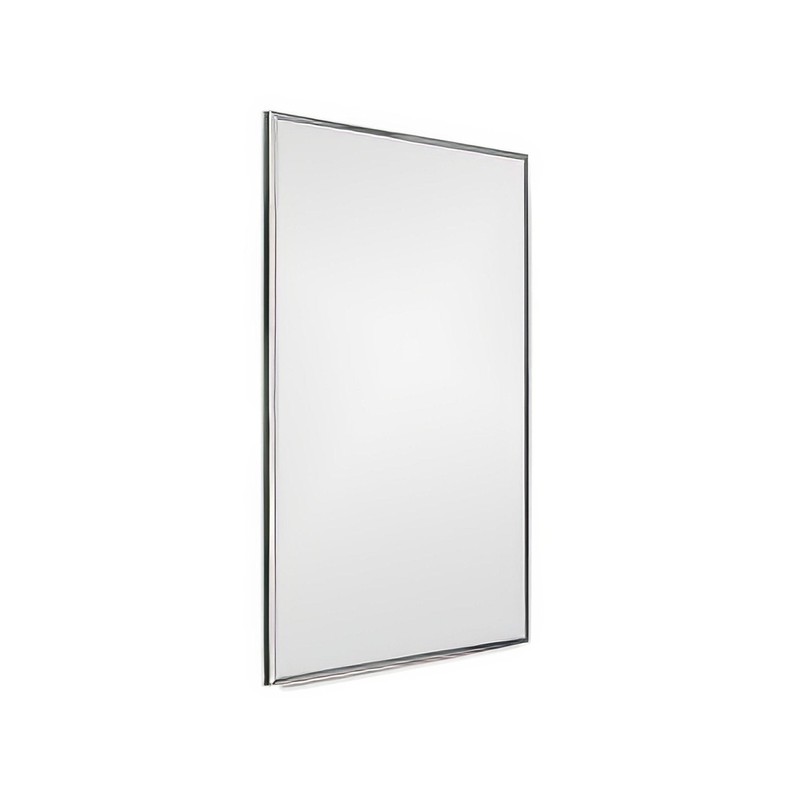 Belvoir rectangular mirror with a sleek rectangular shape, thin polished chrome frame, ideal for modern interiors