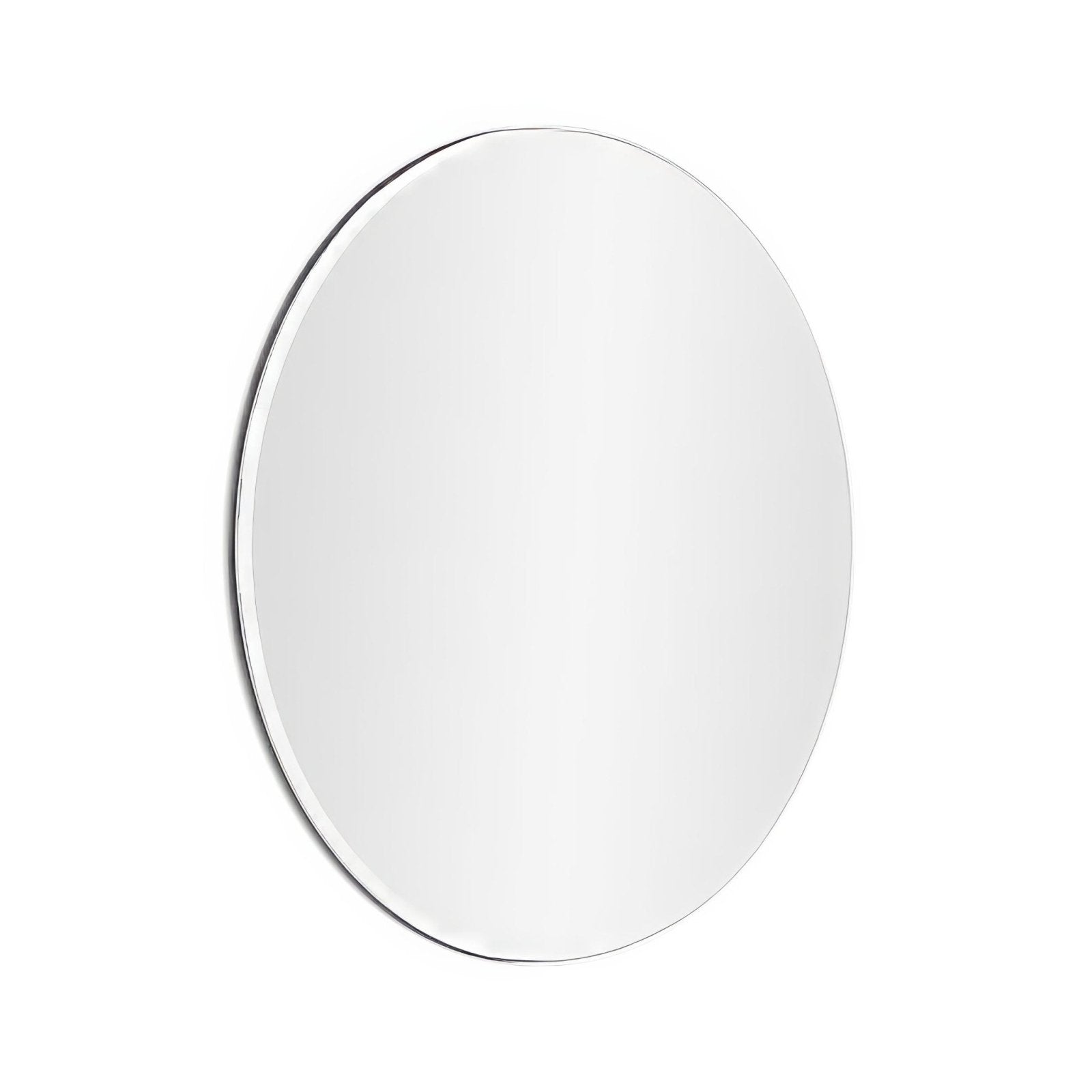 Belvoir round mirror 65cm sleek oval shape with thin metallic frame perfect for modern wall decor