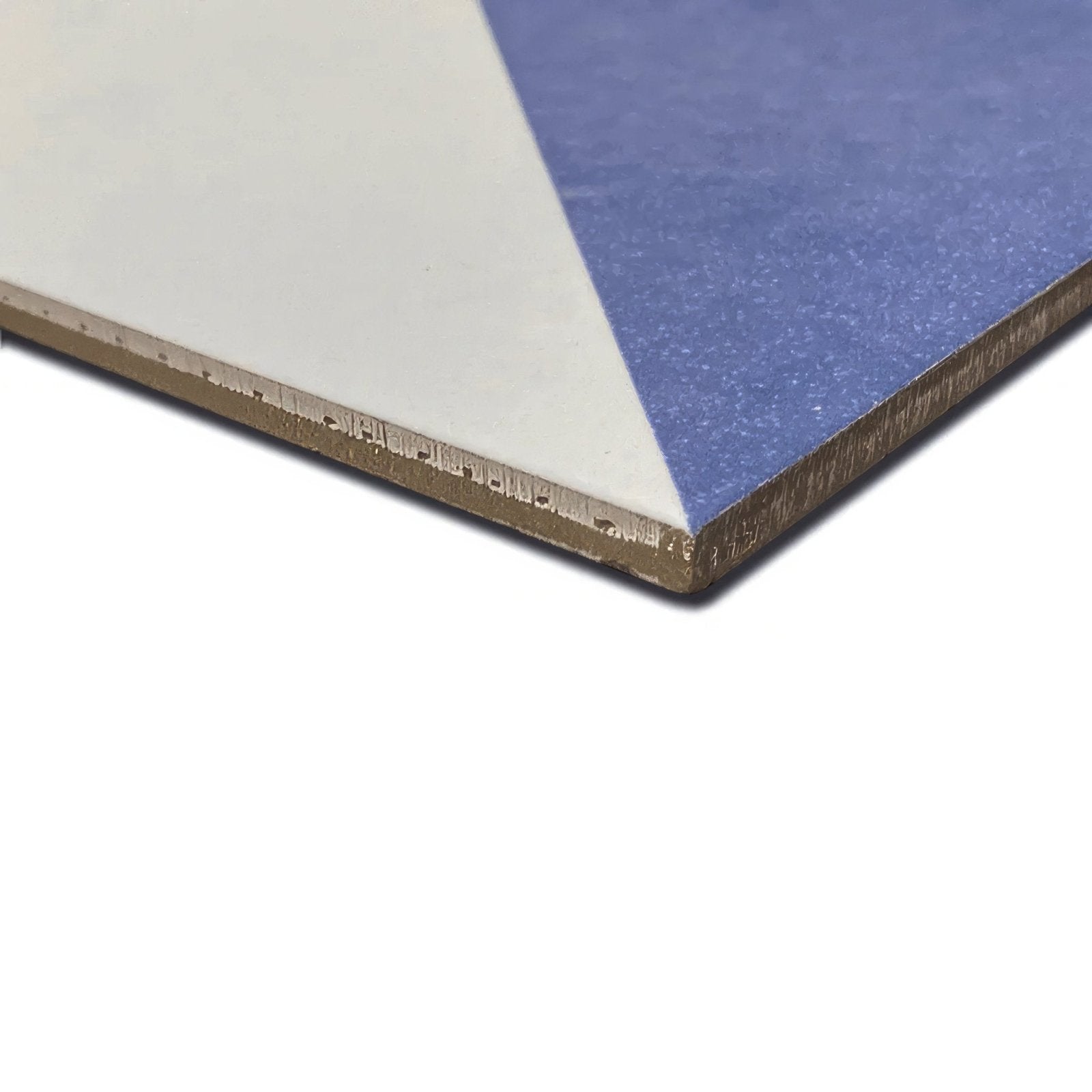 Blue and white textured laminate tile made of porcelain from bert and may alalpardo collection