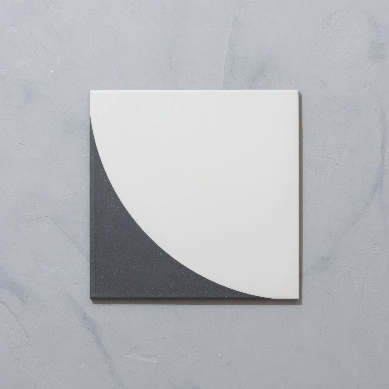 Square ceramic bert & may arco old iron porcelain tile with bold black and white curved diagonal design