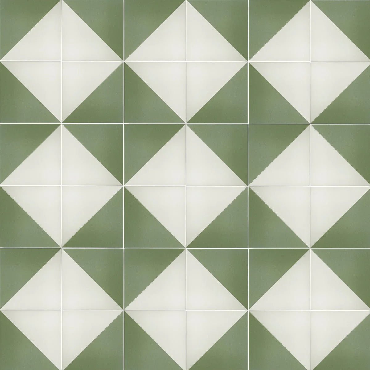 Bert and may green alalpardo porcelain tile with olive green and cream diamond pattern ceramic surface