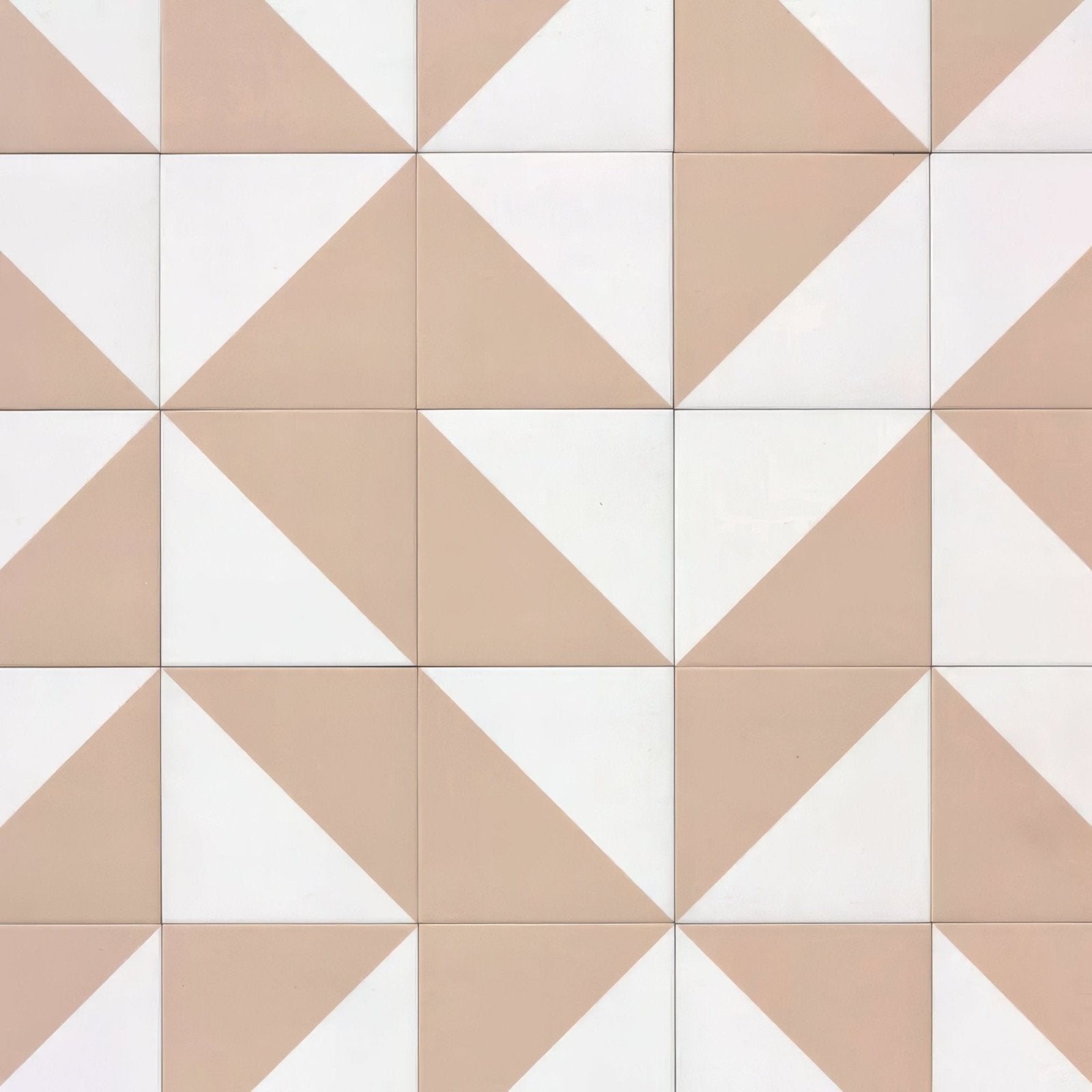 Beige and white geometric patterned porcelain floor tiles from bert and may pearl alalpardo collection