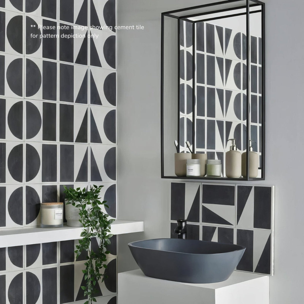 Modern matte gray ceramic vessel sink with sleek bowl-shaped design from bert and may split shift old iron porcelain collection