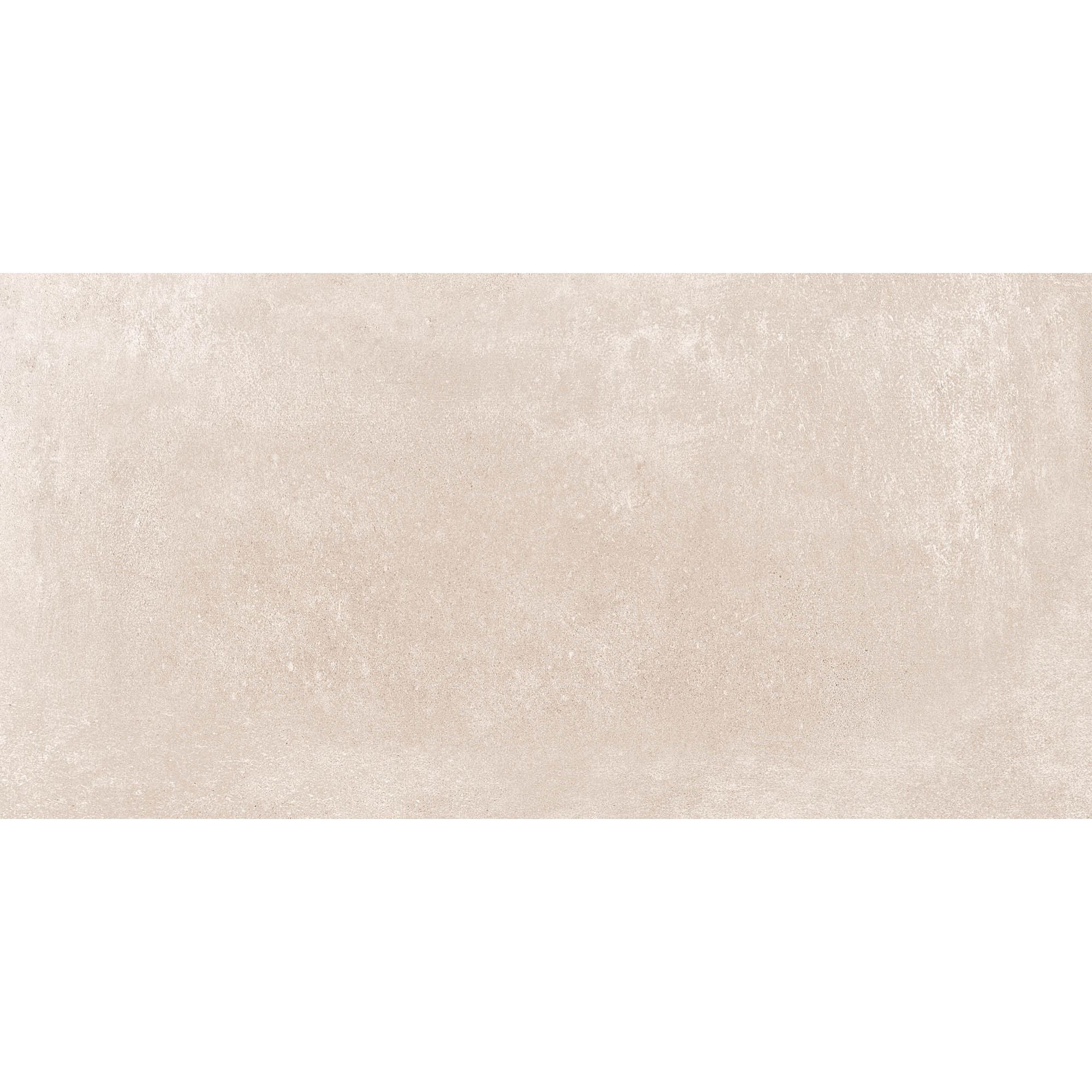 Beige textured ceramic wall tile with a subtle mottled finish beton beige matt 25 x 50cm