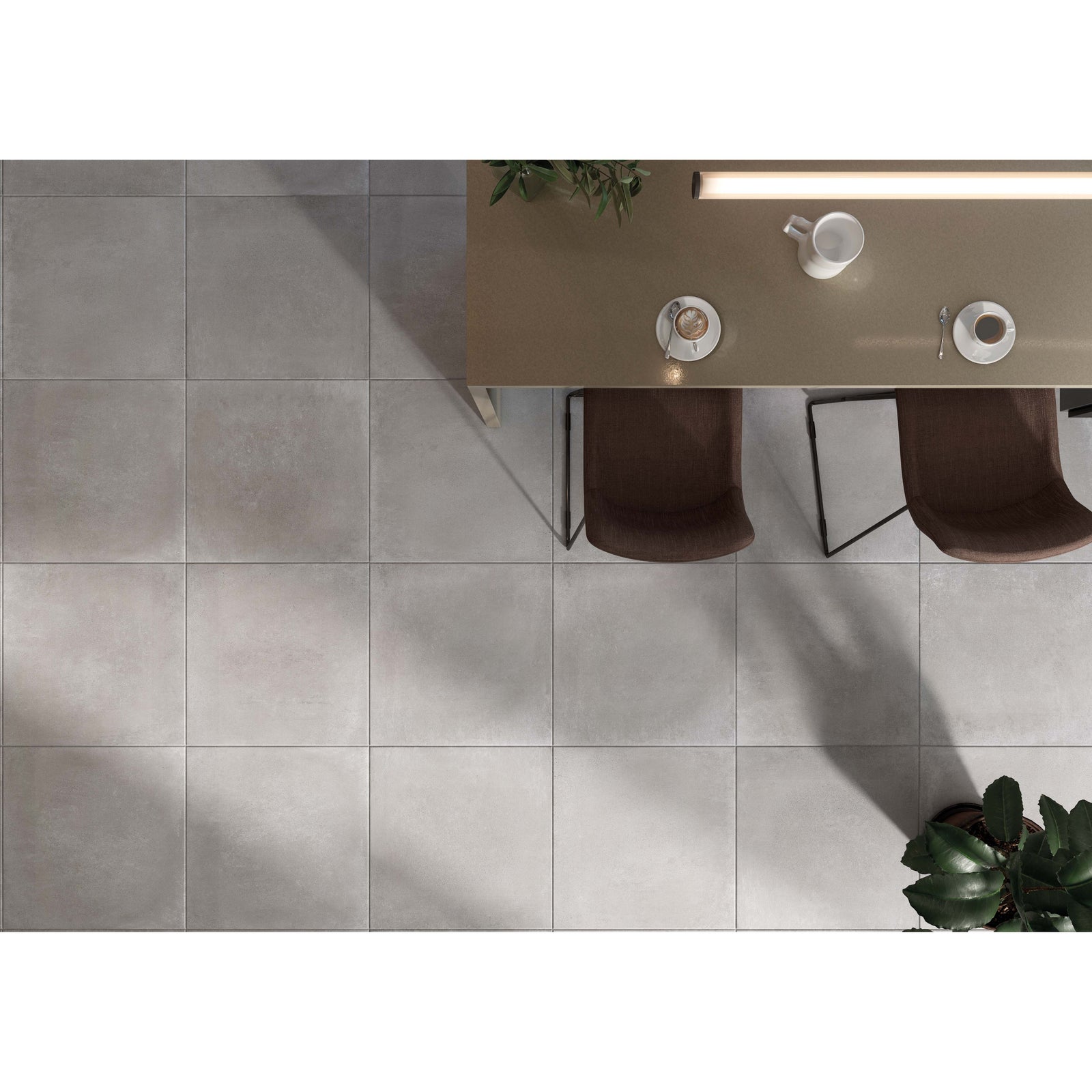 Beton Grey Matt 60 x 60cm Wall & Floor Tile in a bathroom setting