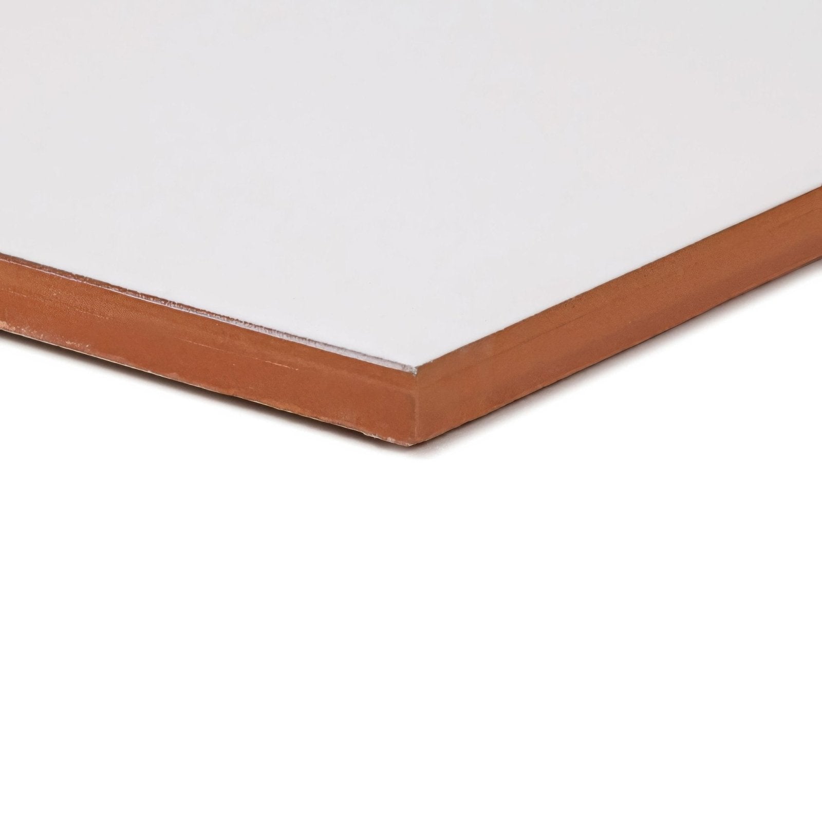 White rectangular matt ceramic tile bilbao 20 x 50cm with a brown border for wall or floor use