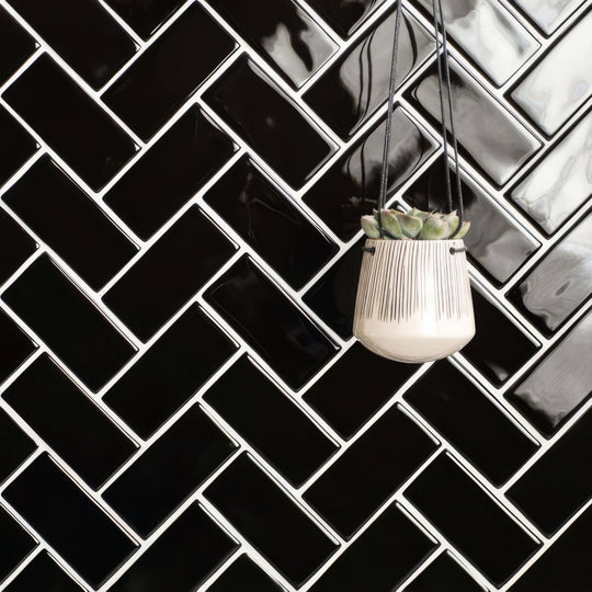 Black Half Tile