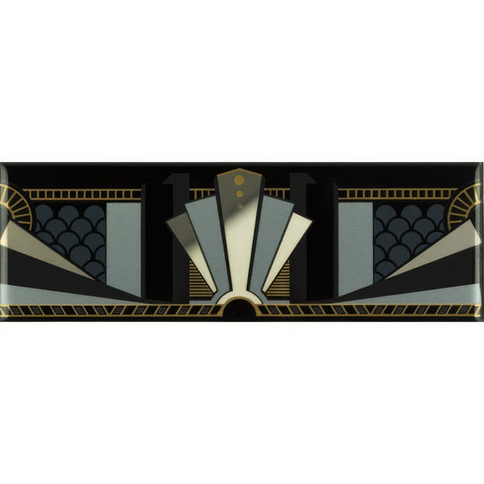 Black Manhattan Border With real Gold and Platinum on Black