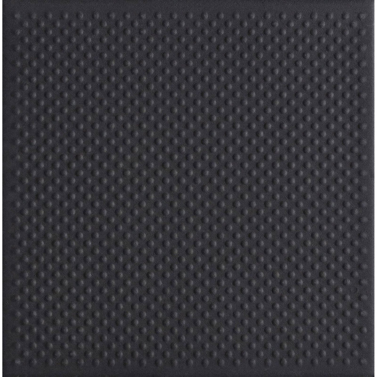 Black pinhead quarry tile 148x148x9mm featuring black textured fabric with a repeating diamond pattern