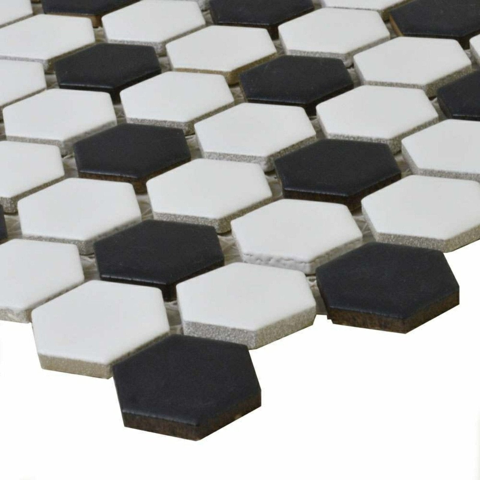Black & White Honeycomb Floor Mosaic