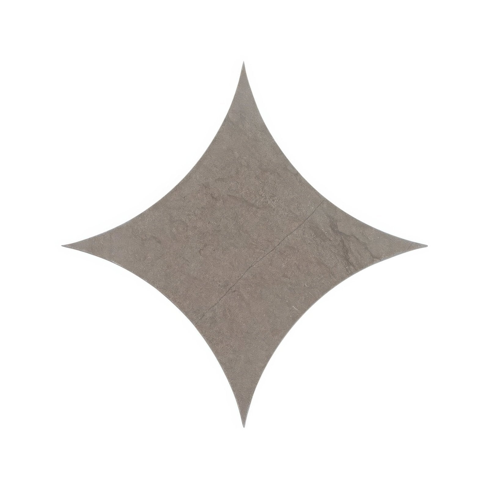 Gray stone tile blends castano star with four-pointed star shape and subtle natural veining for elegant flooring