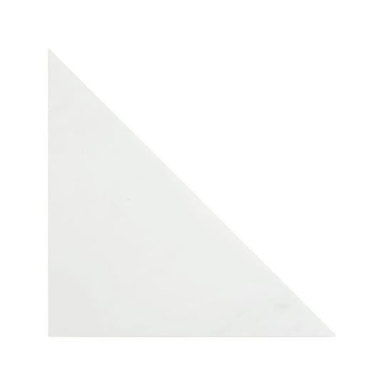 White triangular tile blends east hampton triangle with smooth matte finish ideal for modern interiors