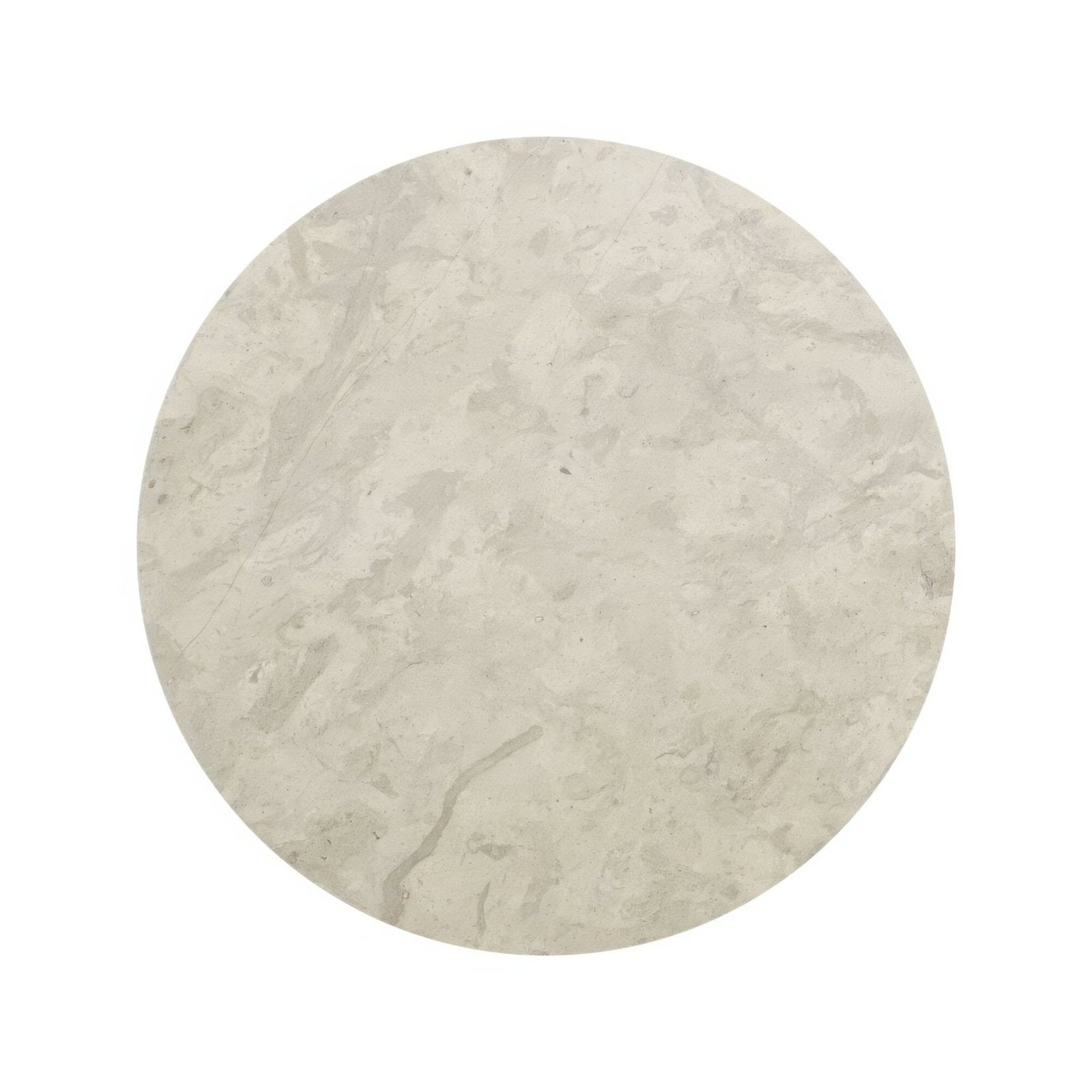 Circular beige marble tile with subtle gray veining from blends grigio circle collection