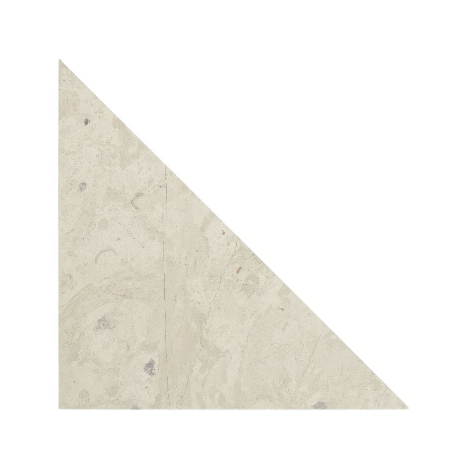 Beige triangular tile blends grigio triangle with subtle gray veining and a smooth, slightly textured surface