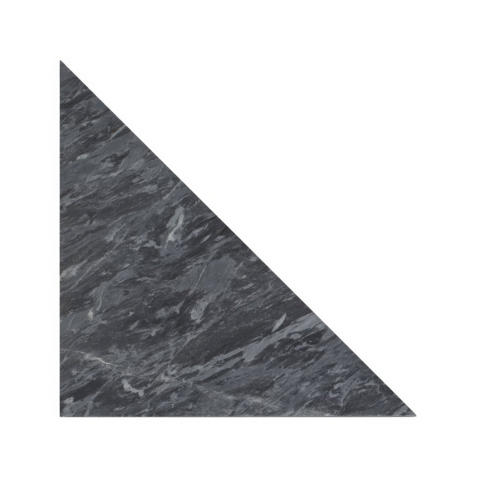 Dark gray triangular marble tile blends nero triangle with subtle veining ideal for stylish flooring or wall decor